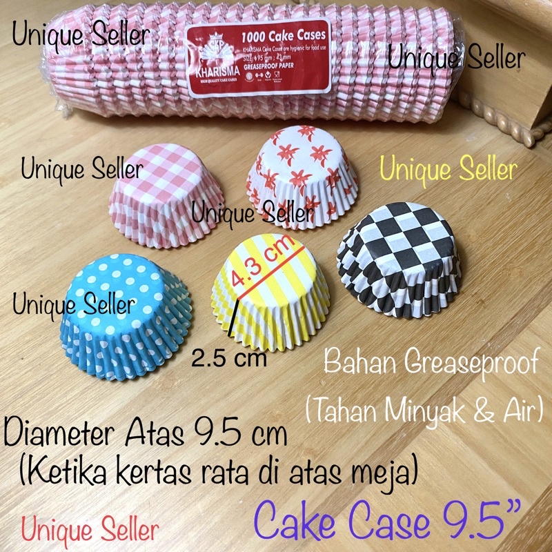 [1000 pcs] Paper Cup Cake Case 9.5” MOTIF Diameter Alas 4.3 cm / Cupcake Case 9,5 / Kertas Cup Cake Motif Floral 9.5 / Cupcake Case 9.5 cm / Cake Case 95 mm / Alas Kertas Pie 9.5