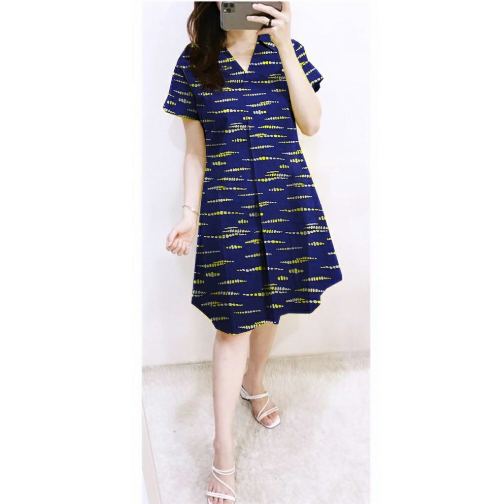 *[HNFK] Dress Wanita / Dress Laina  / Dress Wanita Korea / Pakaian Wanita Terbaru / Dress batik