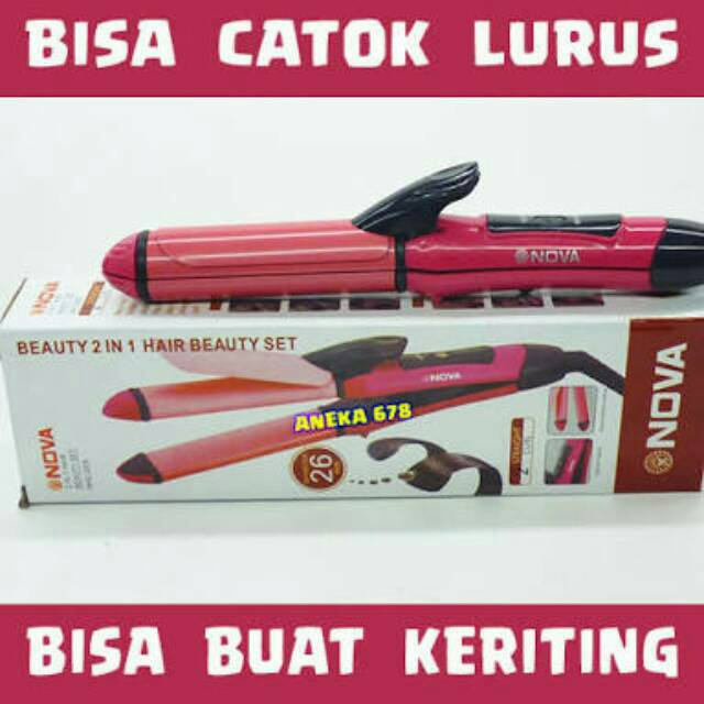 CS1-Catok Nova /INOVA 2in1 Catokan Rambut 2 in 1 Hair Lurus alat Keriting Professional Curly Curler Profesional | catok murah