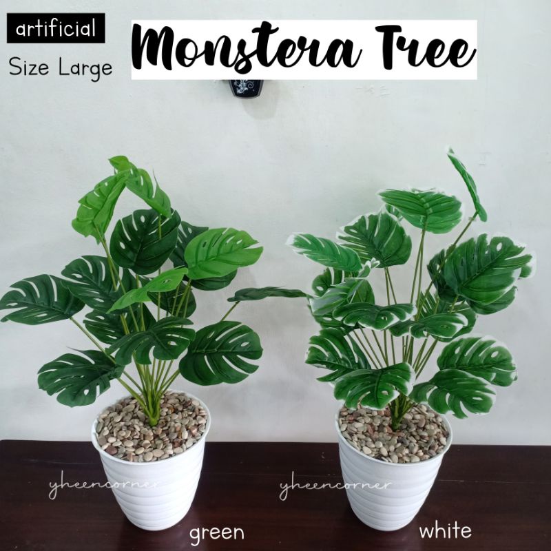 Artificial Plants Monstera Palm Banana Fiddle Leaf Tree / Pohon Pisang / Pohon Palem / Pohon Ketapang Biola /  Monstera Artifisial Size Large