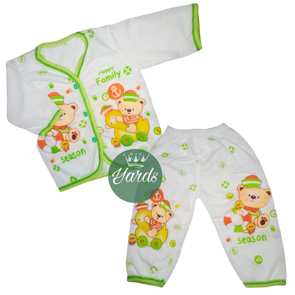 3 Stel Baju Bayi KEYKO SNI - Baju Bayi Lengan Panjang Dan Celana Bayi Panjang 3 Stel