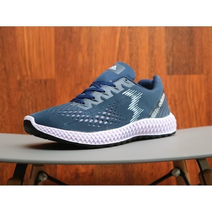 Sepatu running pria snekaers olahraga adidas neo zoom Navy white