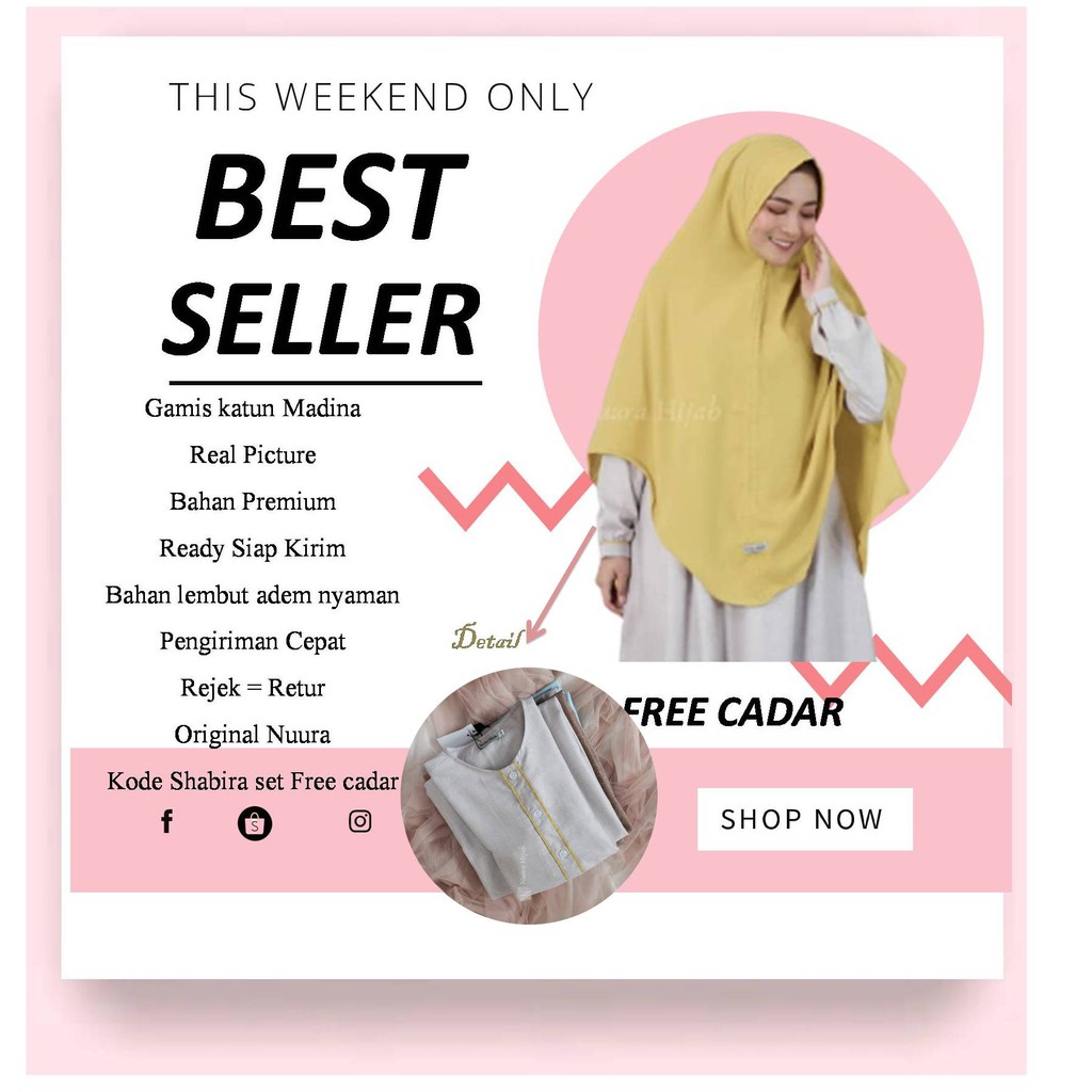 Gamis Set Syar'i syari katun cotton Madina Madinah Shabira by Nuura HIJAB