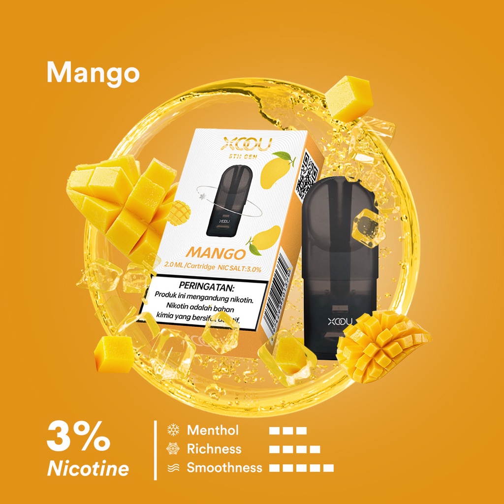 [PNCSID] [RELX COMPATIBLE] XOOU Mint Flavour Pods / Cartridge - Mango