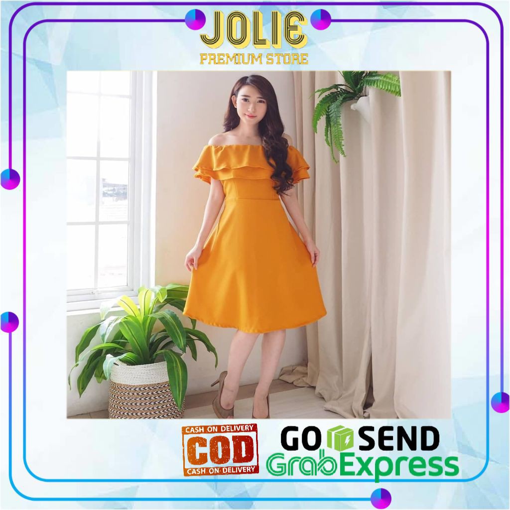 PREMIUM AP091 DRESS GAUN WANITA PESTA PARTY BIG SIZE JUMBO SCUBA MURAH