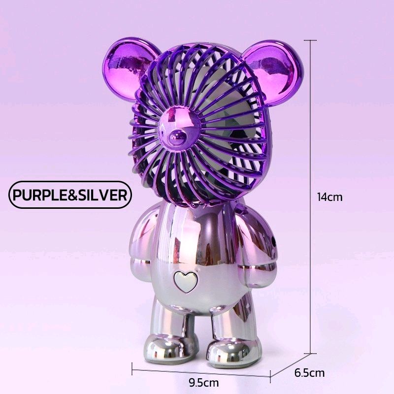 Kipas Angin Mini Portable BEAR Imut Lucu USB Charge Fan 3