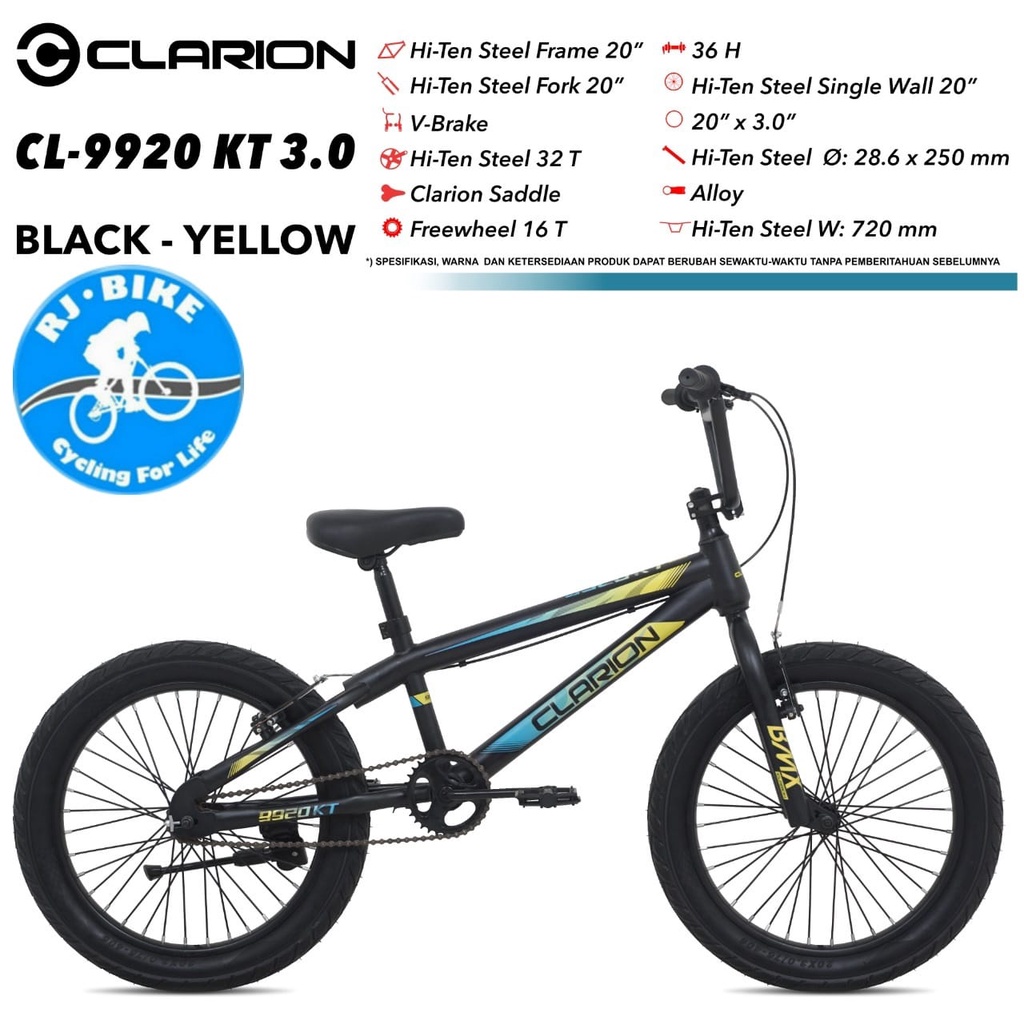 SEPEDA BMX 20&quot; CLARION BMX CL9920 BAN 3.0 DAN 2.4