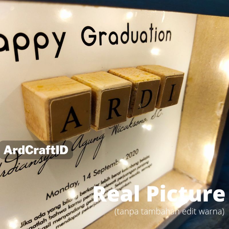 Scrabble Frame untuk wisuda, ultah, anniversary, dll