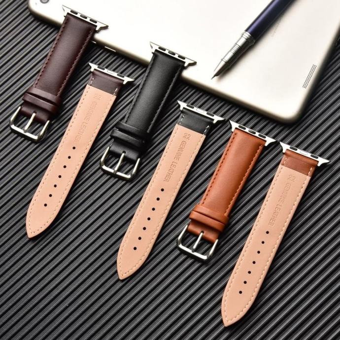Tali Strap Kulit Leather Apple Watch Iwatch Iwo 38 / 40 / 42 / 44mm Termurah