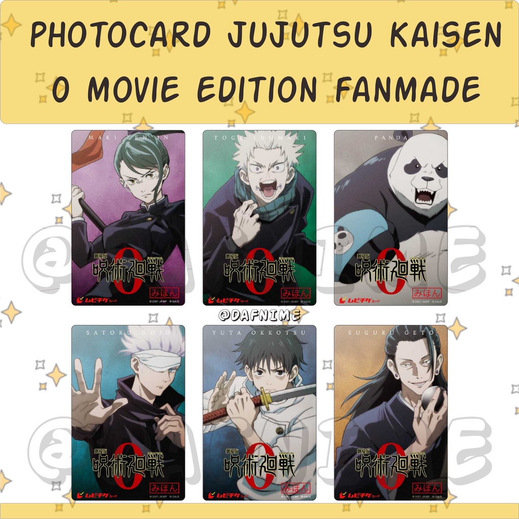JUJUTSU KAISEN 0 MOVIE EDITION PHOTOCARD ANIME FANMADE