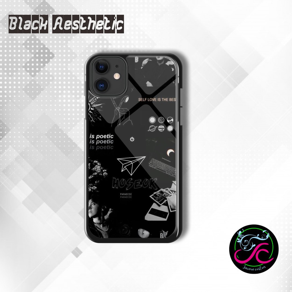 Hardcase 2D Glossy BLACK AESTHETIC Vivo Y53 Y11 Y12 Y15 Y17 Y12s Y19 U3 Y5s U20 Y1s Y20 Y20s JW2601-4
