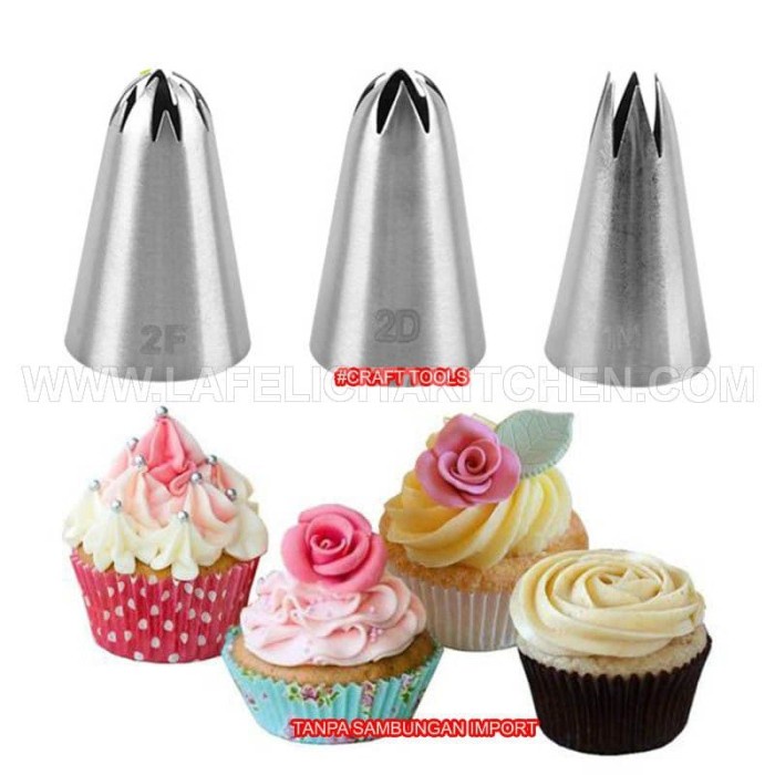 

KUE-PENGHIAS-ALAT- SPUIT SET 3 STAR MAWAR BINTANG #1M #2D #2F KW WILTON KEMBANG BUNGA DIY -ALAT-