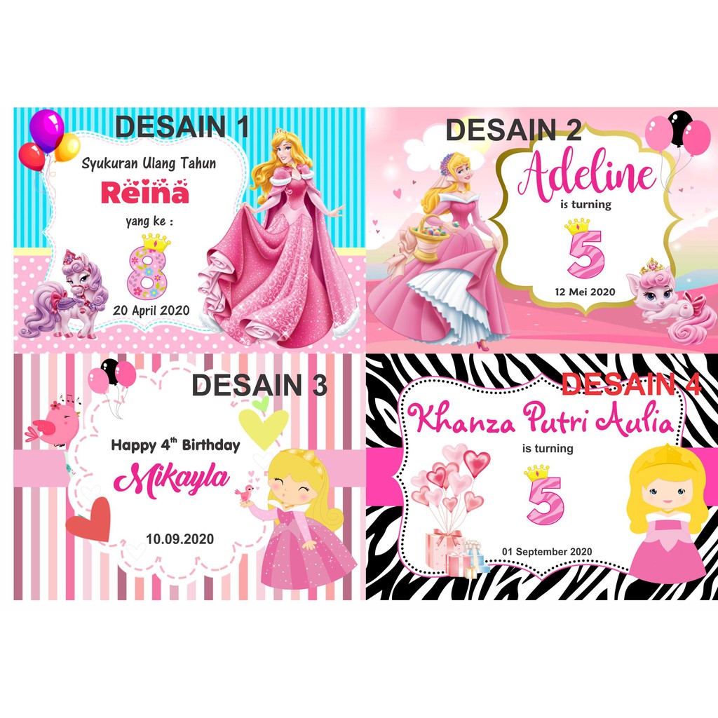 

LABEL STIKER GOODYBAG/BENTO ULTAH MOTIF PRINCESS AURORA