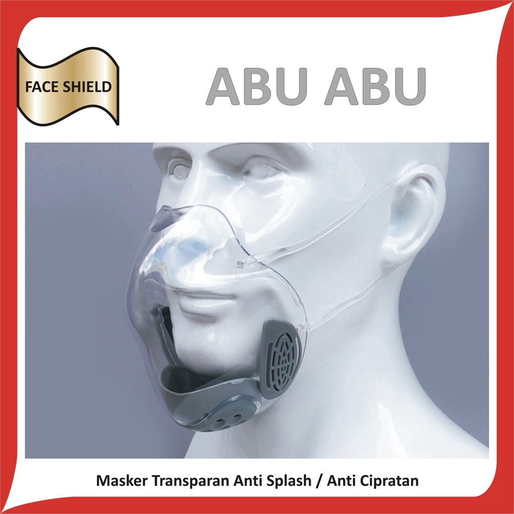 Masker Transparan Akrilik / Acrylic dengan filter udara / Kuat Nyaman-2