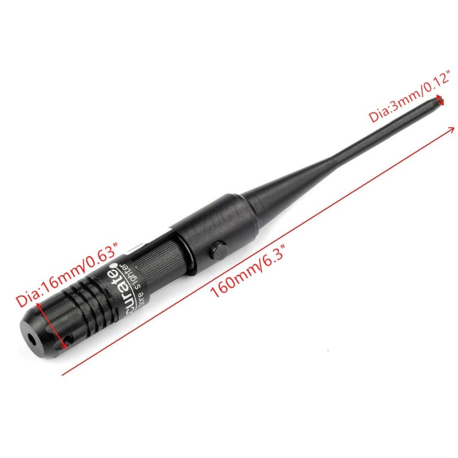 Tactical Red Dot Laser Boresight Collimator 0.22-0.50 Caliber - MI22 - Black
