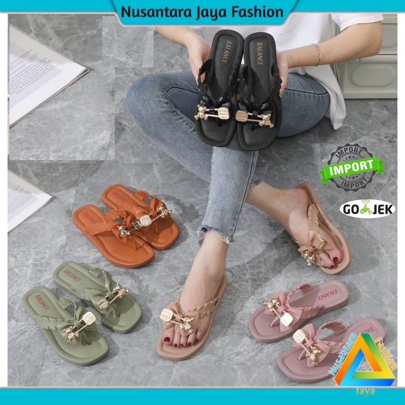 Sandal Jepit Wanita Model Pita Jelly import Balance 1256