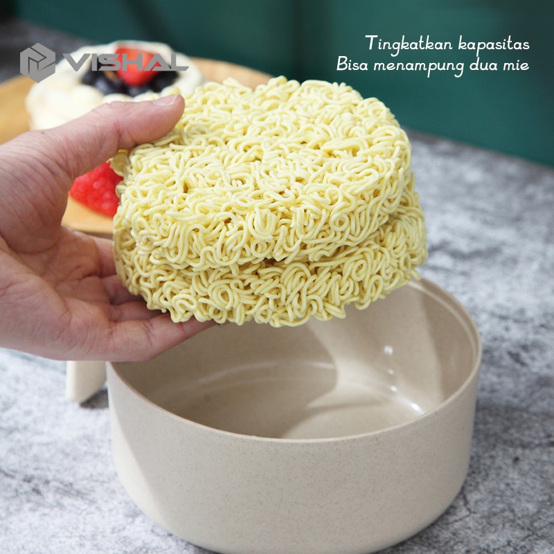 VISHAL Set Mangkok 6 in 1 Mangkuk Wheat Straw Serbaguna COVER THE CUP BOWL VS-42
