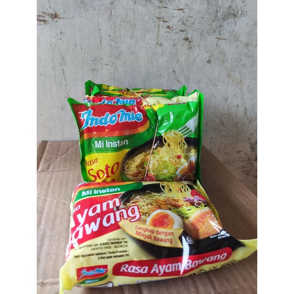 

Mie instan Indomie kuah Ayam Bawang dan Kuah Soto 5 pcs