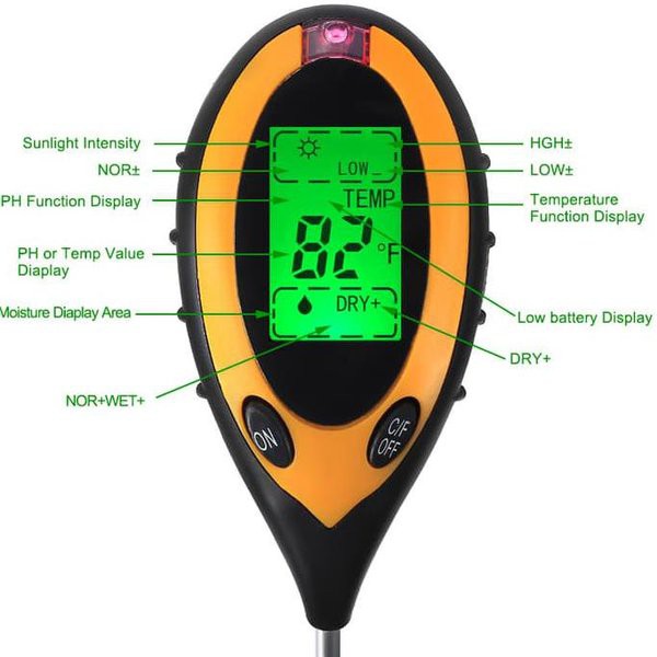 Mediatech Soil meter 4 in1 Soil Survey Instrument - pH Meter Tanah Digital - B19005