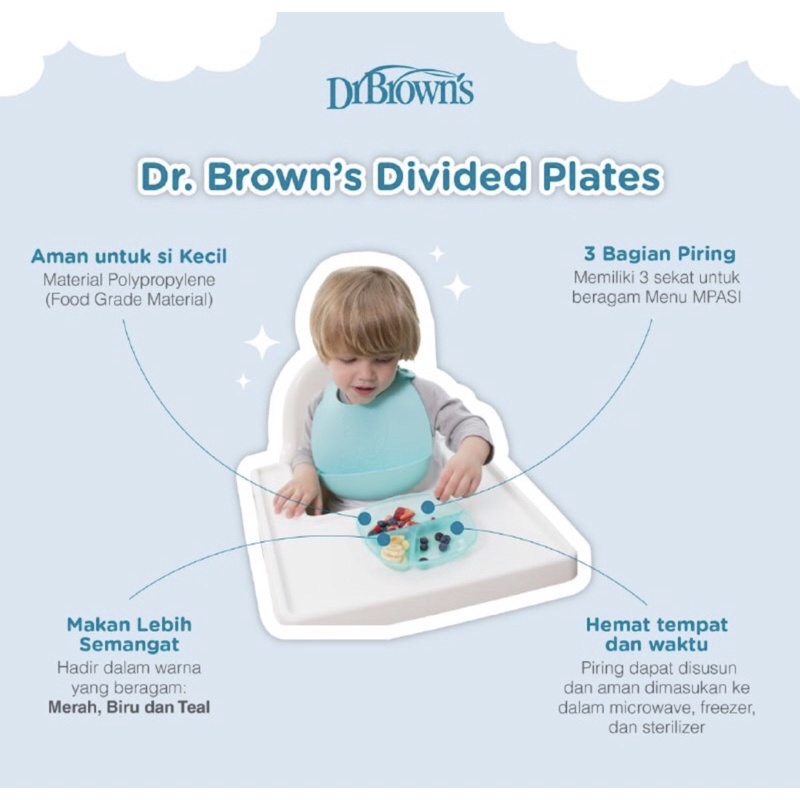 Dr.Brown’s divided plate’s 3pack  TF017 / piring bayi /piring makan anak