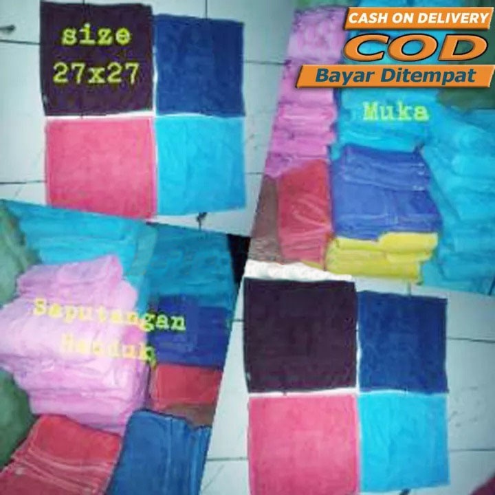 Paket Handuk Mini Warna Warni - Handuk Muka Kecil -Saputangan Handuk-Selampe Handuk - 5 Pcs