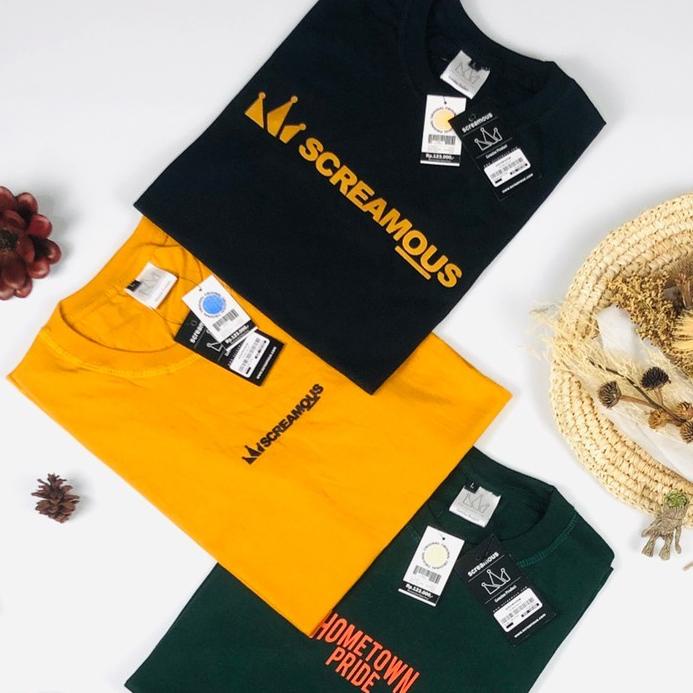 ۞ KAOS SCREAMOUS DISTRO PREMIUM / KAOS PRIA SCREAMOUS / SCREAMOUS KUNING TSHIRT SCREAMOUS ✈