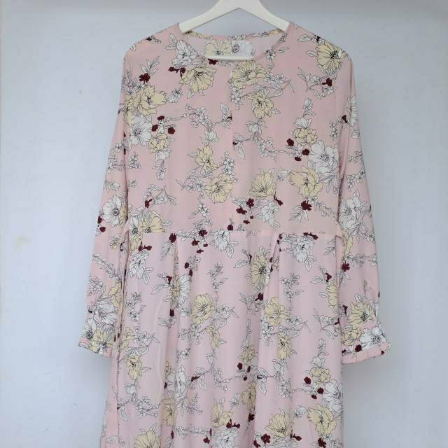 Motif peony gamis monalisa premium gamis wolpeach gamis wolfis motif