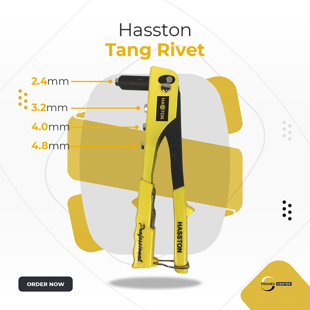 Tang Rivet HASSTON PROHEX Professional Hand Riveter Ripet Rifet ART4150-100