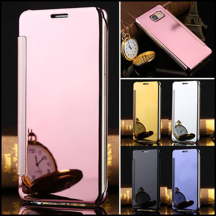 Flip Cover Handphone On7 J7 Prime Mirror Cover Flip For Samsung Galaxy On7J7 Prime