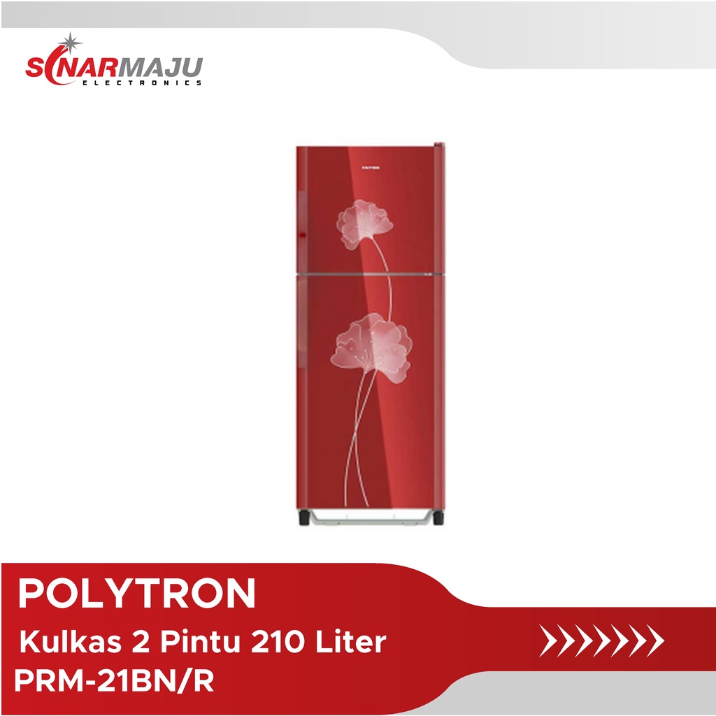 Kulkas 2 Pintu Polytron 210 Liter PRM-21BN/R /  PRM-21BN