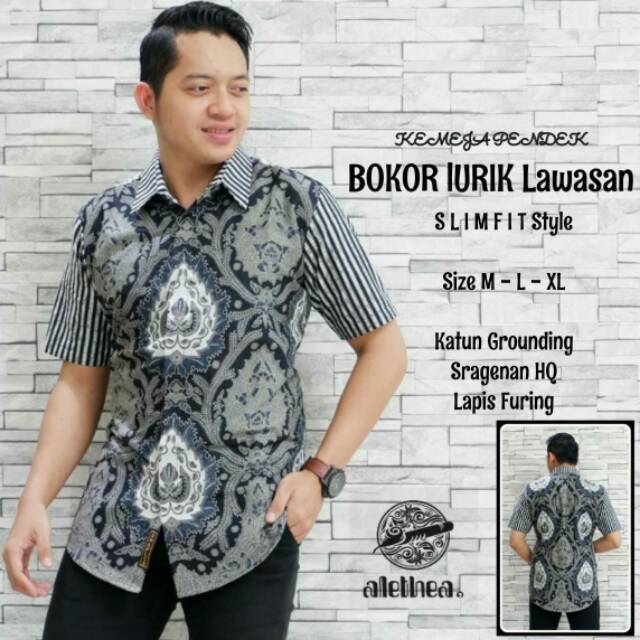 BOKOR LURIK LAWASAN PENDEK.Kemeja Batik Pria Modern