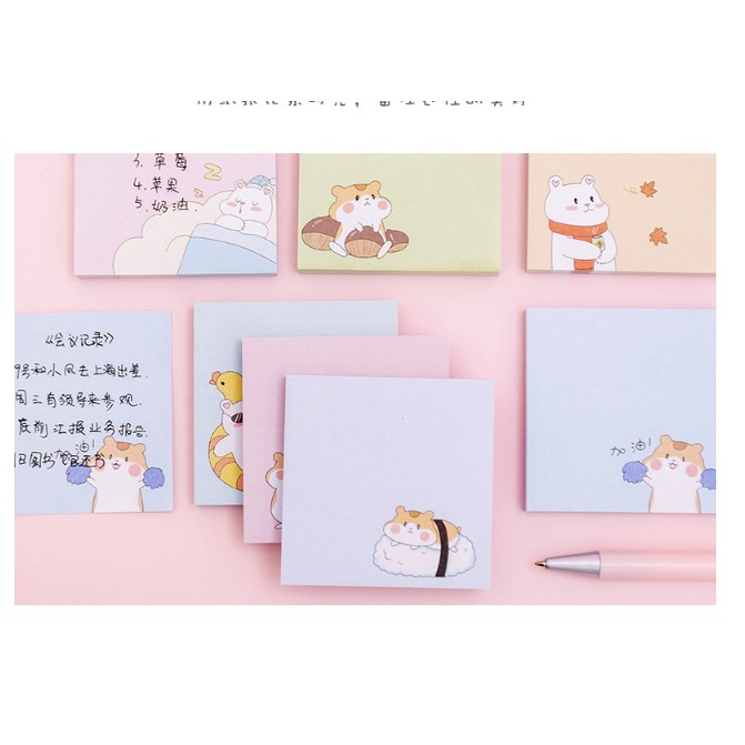 J2 - Sticky Notes Hamster Beruang Bear Lucu Memo Unik Note-1