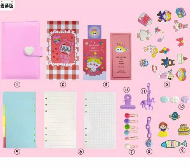 

Notebook / Planner / Agenda / Binder Korea A6 korea imut kartun bentoy milky joy diary journal unicorn rainbow