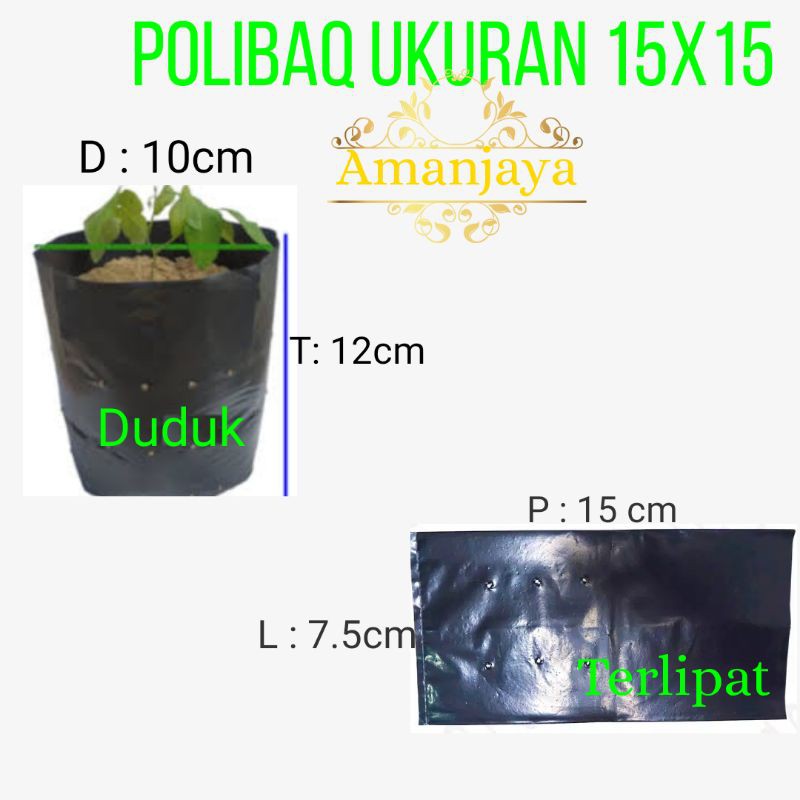 Plastik Polibag tebal elastis 15x15 perlembar