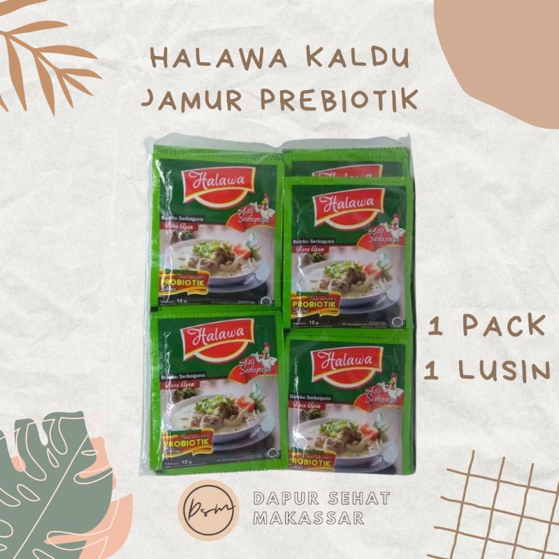 halawa penyedap rasa probiotik 1 lusin 12 sachet pengganti MSG SEHAT kaldu jamur sehat dan nikmat pengganti vetsin