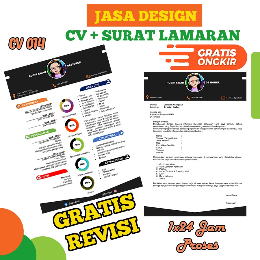 Cv Lamaran Jasa Pembuatan Cv dan Lamaran Kerja Jasa Cv Curiculum Vitae CV014