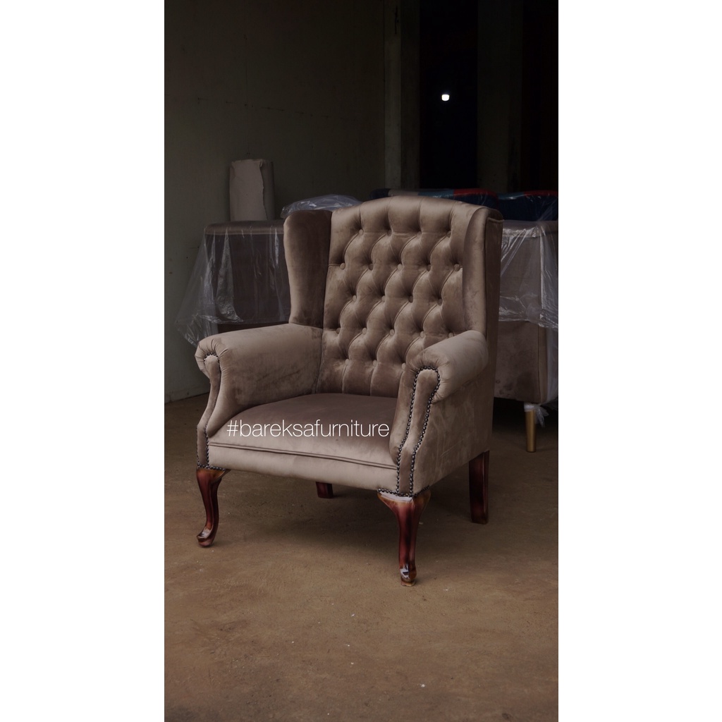 PROMO WING CHAIR CLASSIC WINGCHAIR SOFA SOFA WING CHAIR SOFA RETRO KURSI CAFE SOFA TERAS KURSI TERAS