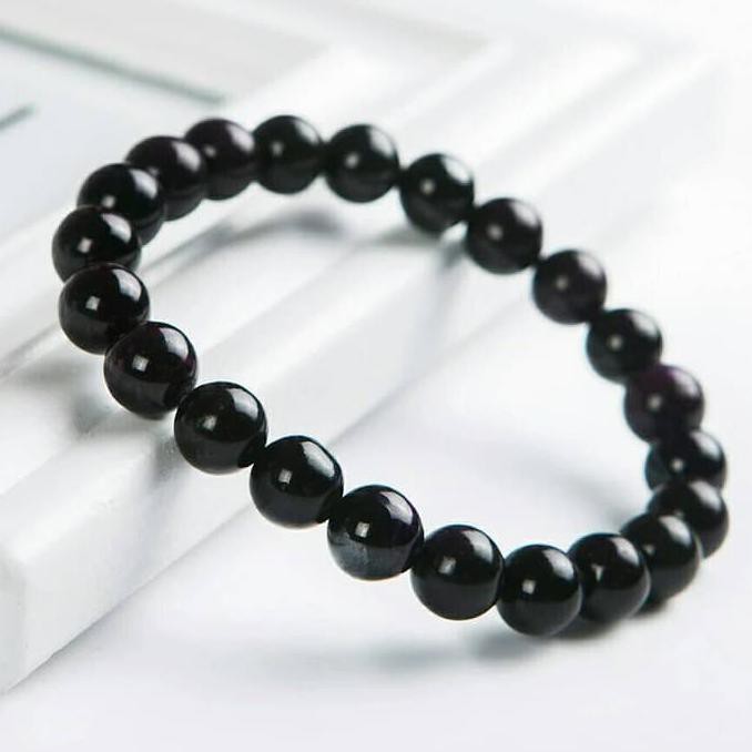 GELANG TASBIH BATU ASLI BLACK JADE 33 BUTIR 6MM