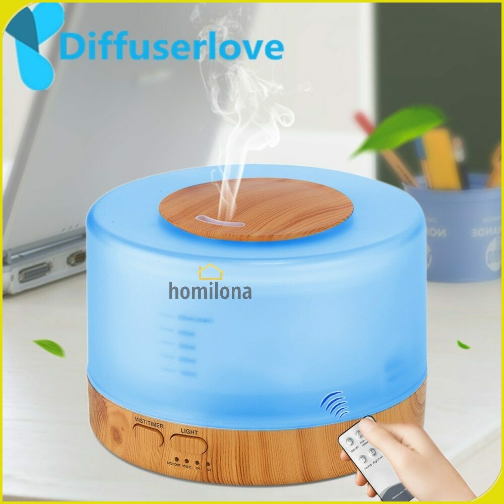 Humidifier Diffuser Aromaterapi 7 Color LED RGB 500ml Remote Control - Taffware HUMI 2467 / Alat Pengharum Ruangan Pelembab Udara Minyak Essential Oil Aromatherapy