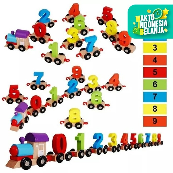 Mainan Edukasi Anak Puzzle Kayu KERETA SUSUN ANGKA/DIGITAL NUMBE TRAIN