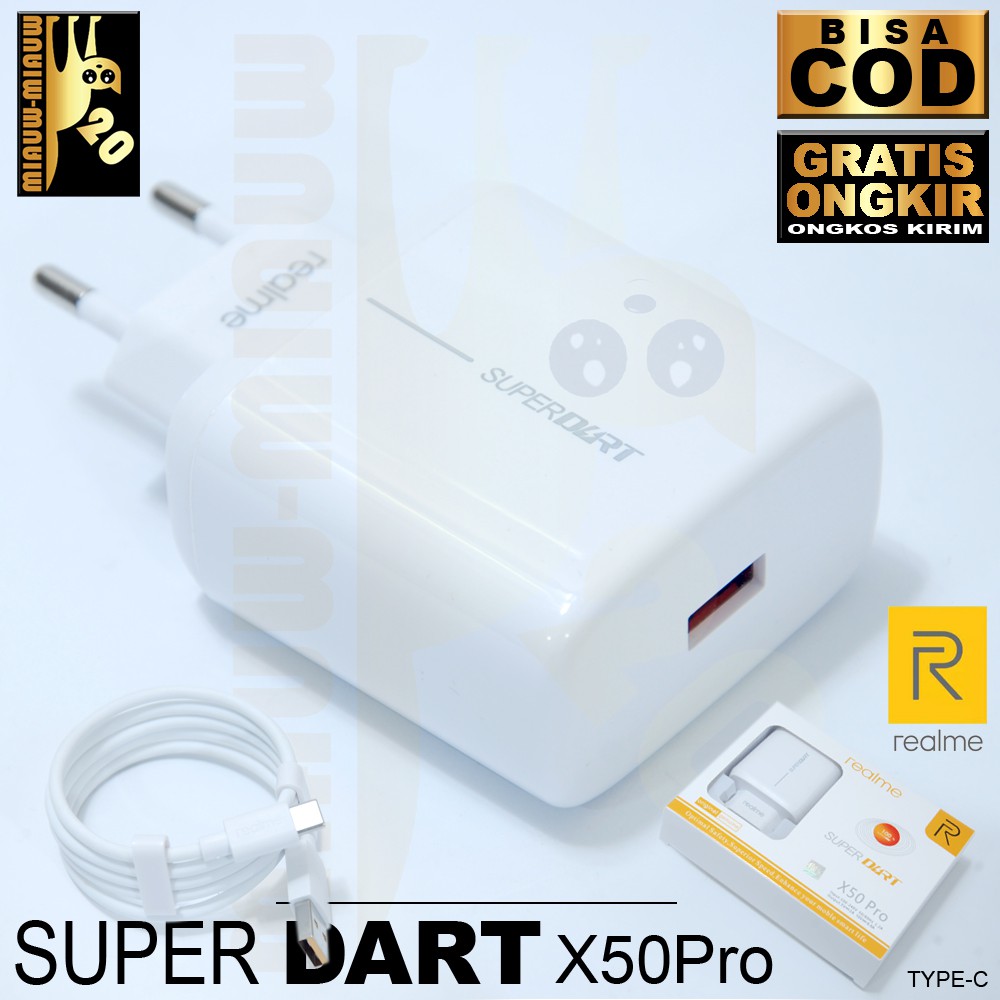 Charger Realme 30W 4A SUPER VOOC Micro X50/ Type C USB ORIGINAL 100% Realme C1 C2 C3 C11 C12 C15