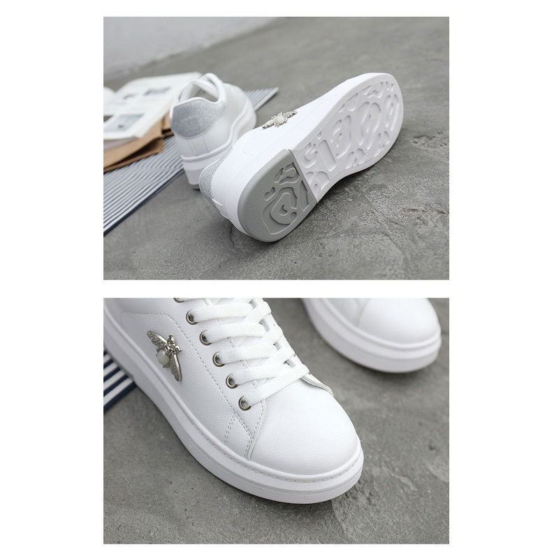 Free Box Sneakers Wanita Import Sneakers Korea Sepatu putih wanita NS0140