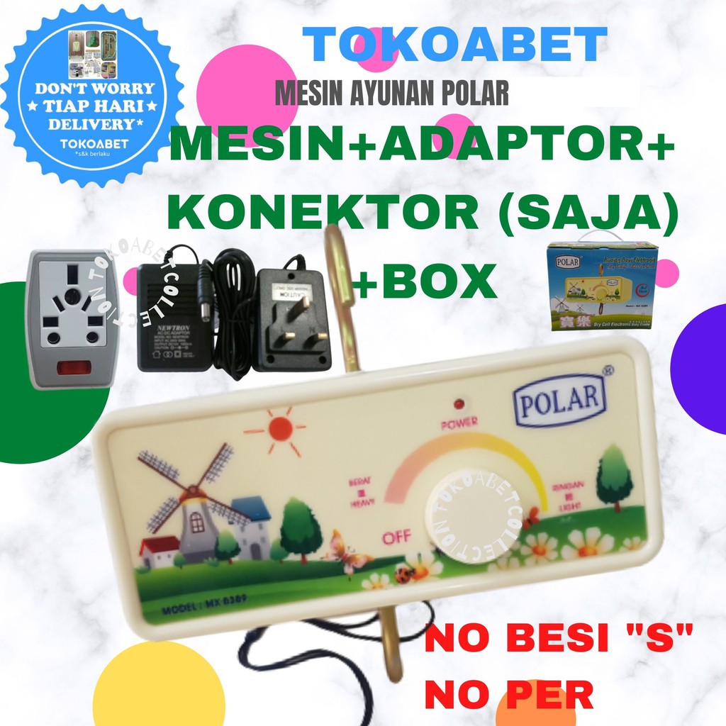 CUSTOM Mesin Ayunan Bayi POLAR VARIASI+ADAPTOR+KONEKTOR KAKI 3 OPTIONAL (NO PER+NO BESI S)