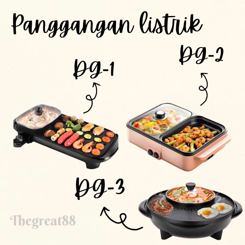 MILIKI SEGERA panggangan jepang 2 in 1 elektrik 2in1 Pemanggang Listrik GRILL PAN BBQ Multifungsi cocok buat lebaran