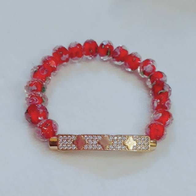 gelang kristal flower chanel cartier import imitasi emas premium swarovski diamond