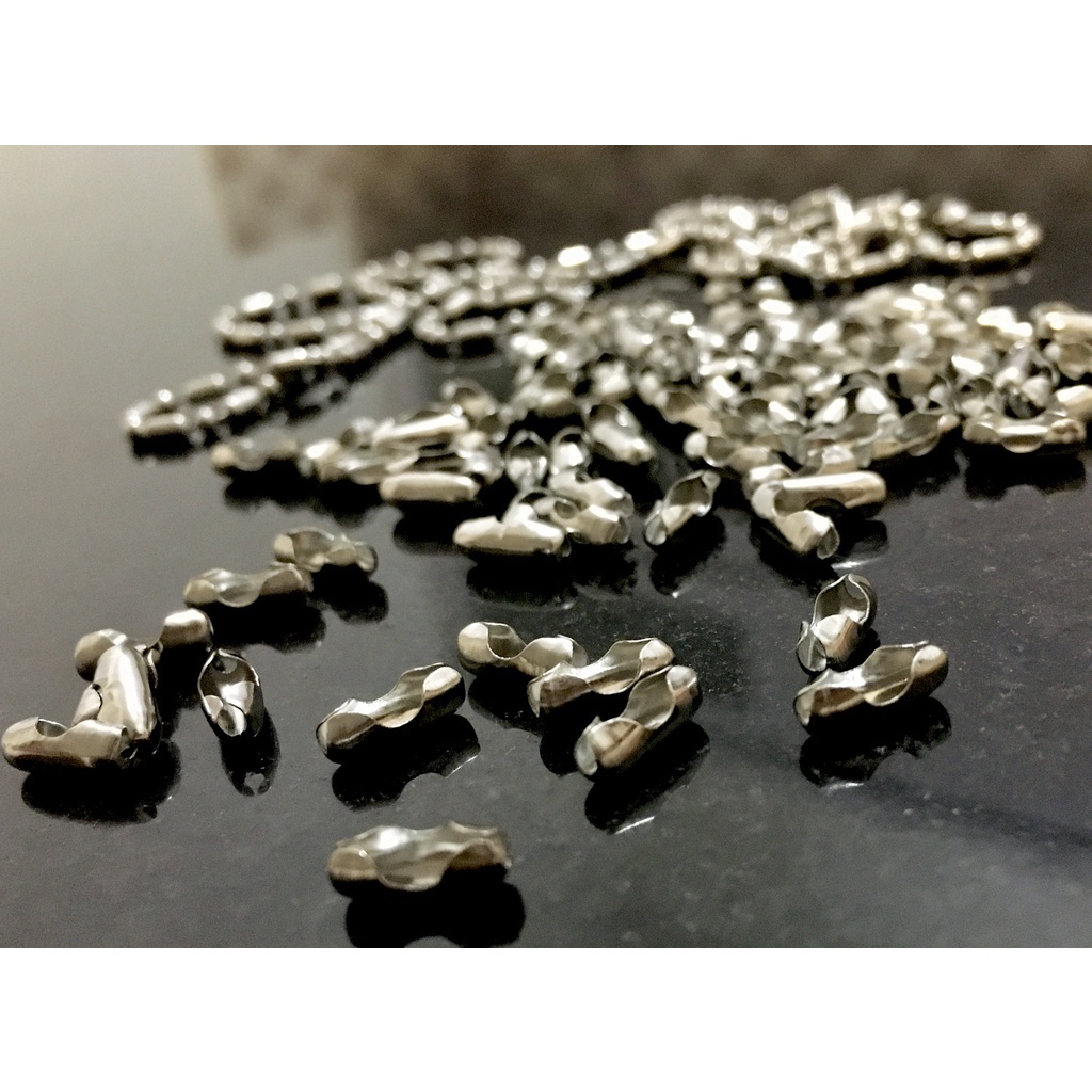 Pengait rantai kalung biji bambu dan biji Lada ( Stainless Steel )
