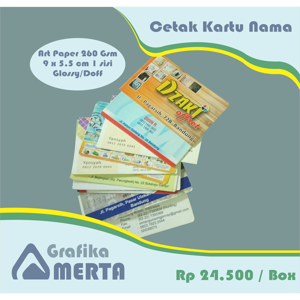 

Cetak Kartu Nama Artpaper 260 Gram 1 sisi