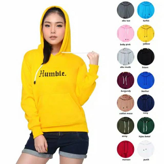 Jaket sweater hoodie jumper pria wanita sablon HUMBLE