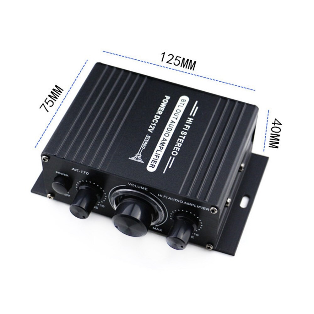 HiFi Mini Stereo Car Amplifier Treble Bass Booster ANENG - AK170