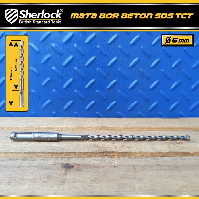 Mata Bor Beton SDS Material TCT / Sherlock Panjang 210 mm x Diameter 6 mm